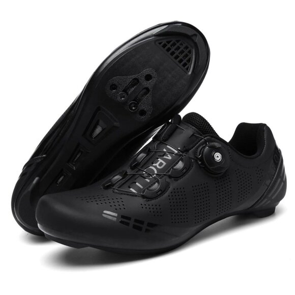 Tabolu Cycling Shoes w/ SPD Black Cleats Road Bike Bicycle Mens Size 8 (ST) - Picture 1 of 14